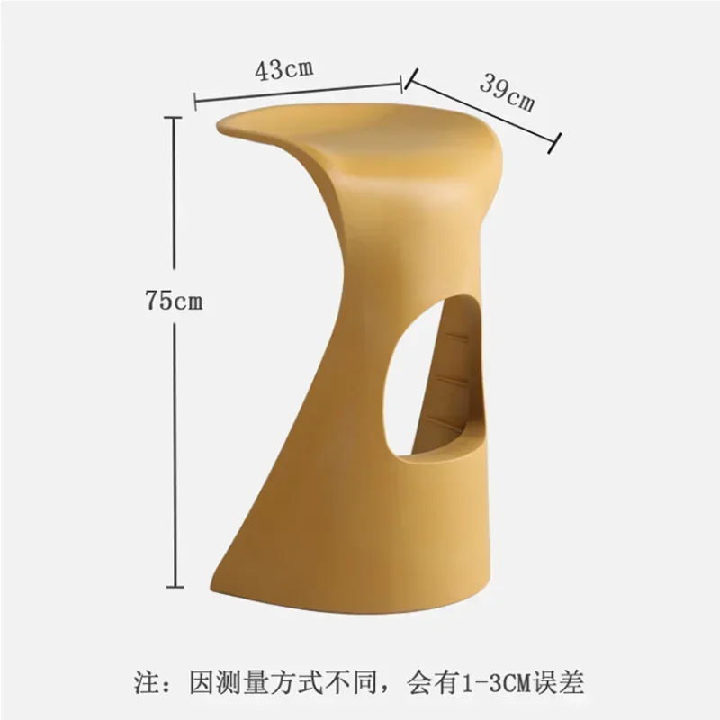 Nordic Minimalist Instagram Influencer Personality, S-shaped Shape, Creative Home Stackable, Plastic Bar Chair, High Stool