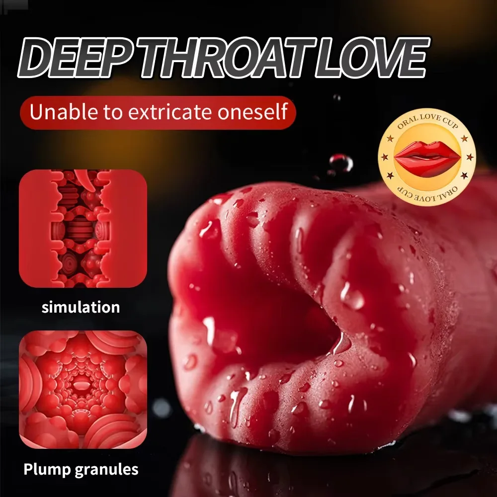 Manual Male Masturbation Cup Tongue Licking Stimulator Penis Massager Oral Sucking Blowjobs Machine Adult Sex Toy for Men view 2