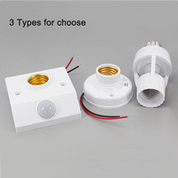 Sound or PIR Motion Human Body Infrared Sensor Lamp Holder LED Bulb E27 Base socket Night Light Detector AC 110V-240V k