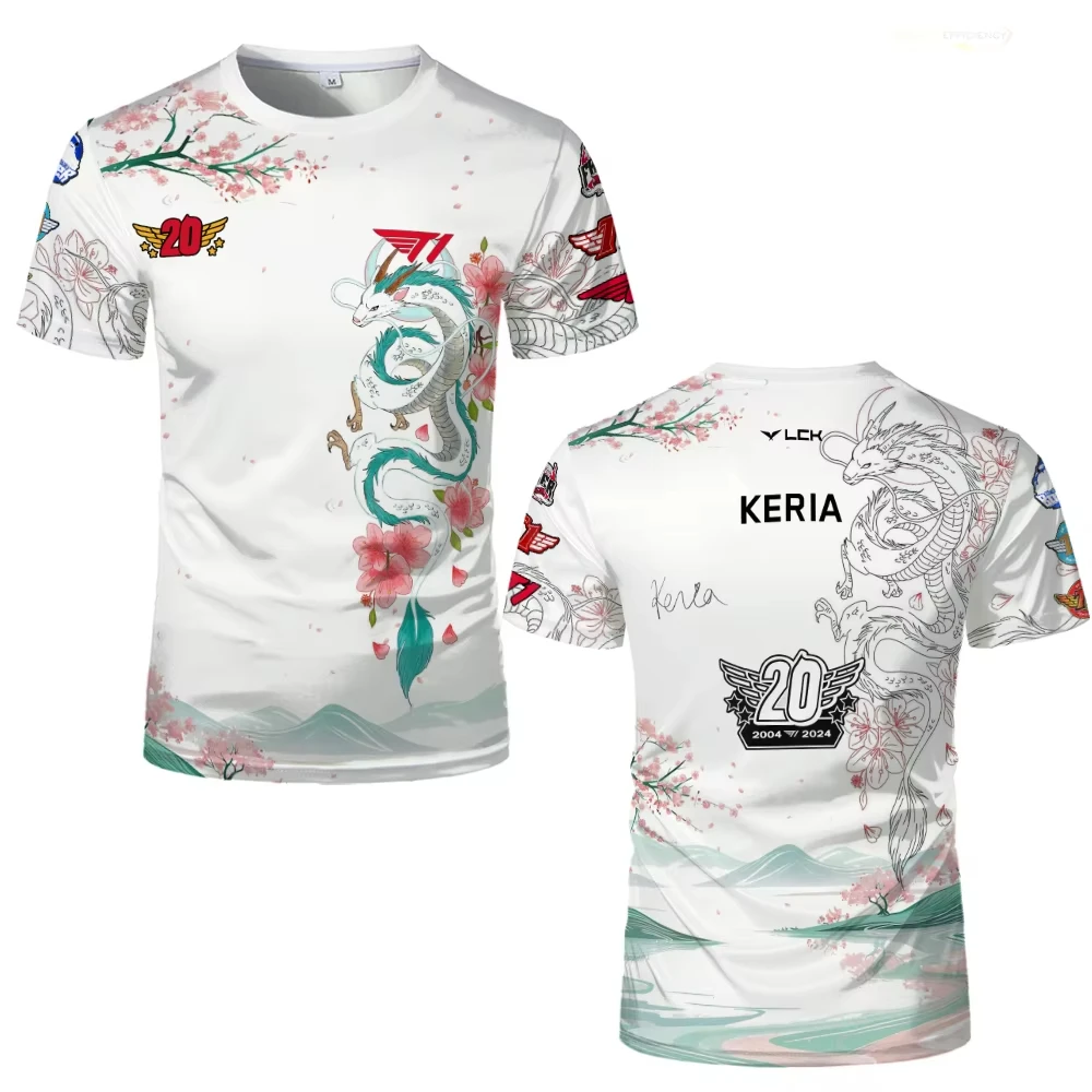 T1 E-sports Club 20th Anniversary Special Jersey T-shirts League Of Legends Trendy Competition Tops Faker Fan Support T-shirt