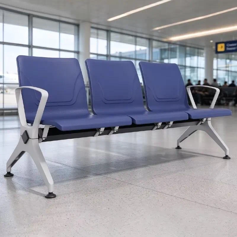 Modern Commercial Furniture Ergonomic PU Seat Beam Seat Public Waiting Chair Suitable for Airports, Hospitals, Government