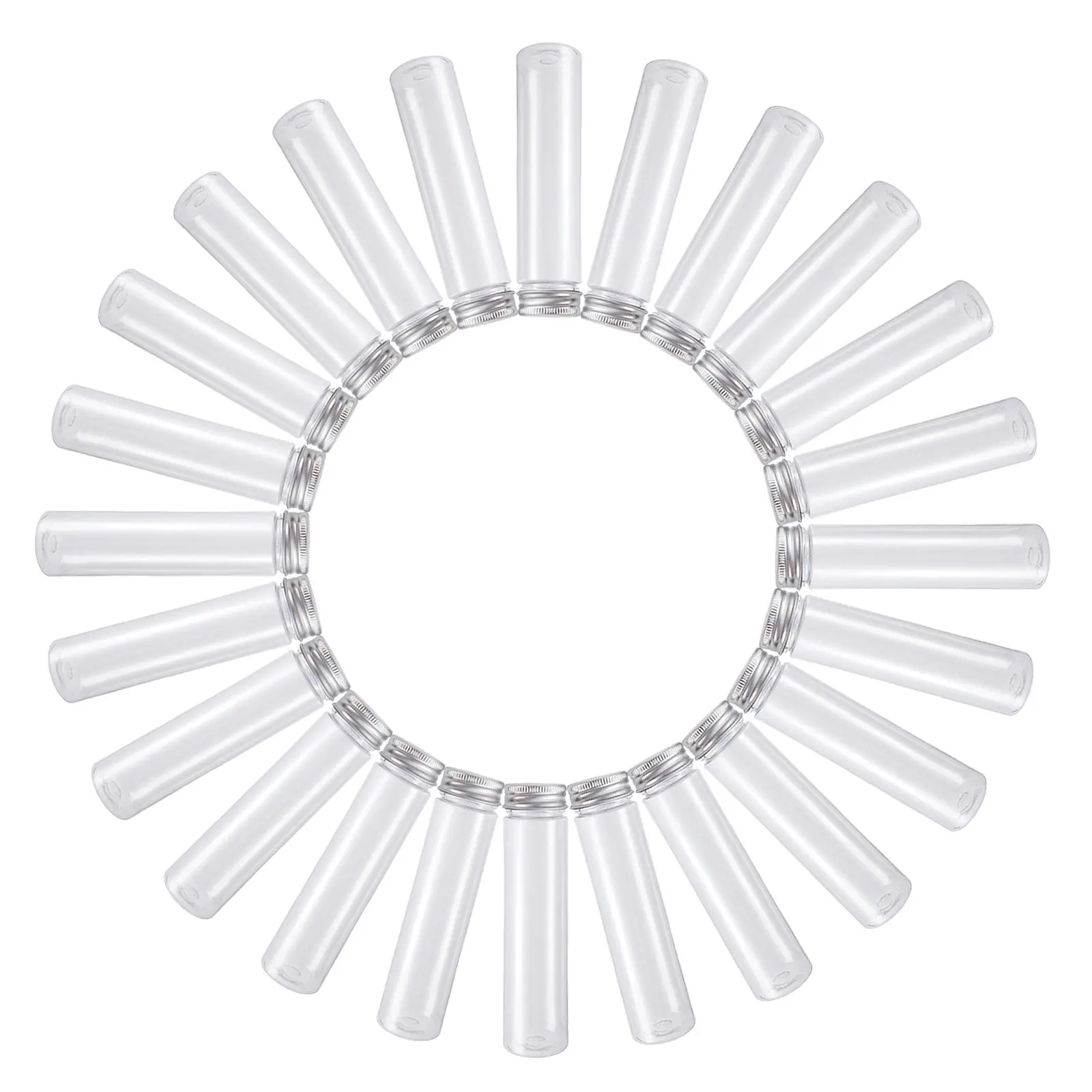 36Pcs Plastic Test Tube Plastic Screw Cap For Bath Salt Storage Christmas Candy Clear Tubes Flat Bottom 50ML Caps