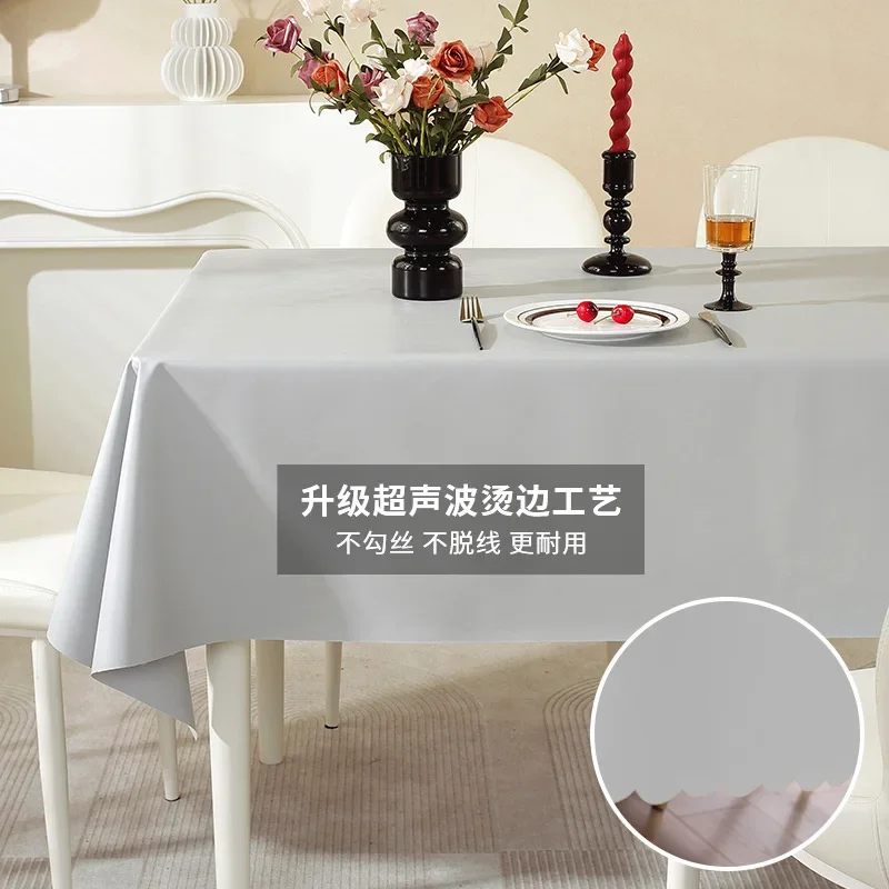 

30052 Table cloth waterproof, oil proof, and wash free PVC mesh red tablecloth, desk, student coffee table, table mat fabric art