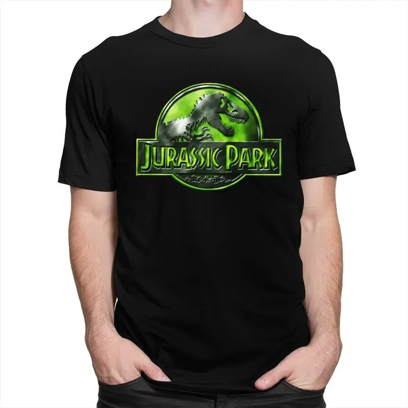 Custom Classic Green Jurassics World Park Film T Shirt Men Short Sleeves Cotton T-shirt Graphic Dinosaur Tee Streetwear Tshirts