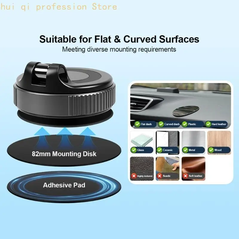 Not Slip Round Suction Mounting Plate 80Mm for Navigation Device On Rough Road H8WE