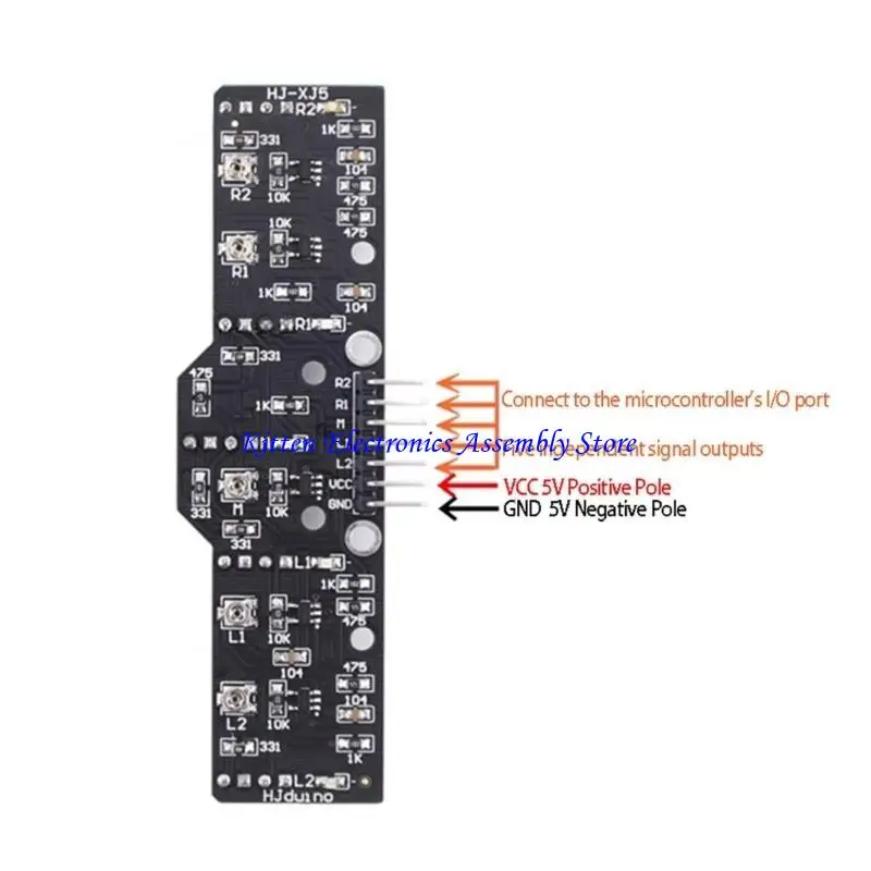 96GD Advanced 5Channel Line Detection Module for Intelligent Car and Robotics Enthusiasts STEM Education Tool Accessory