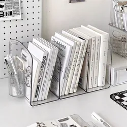 Transparent Desktop Bookshelf Magazine Organizer Documents  Desktop Organizer Book Stopper  Stationery Supplies Book Holder