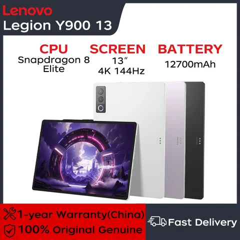 2026 Lenovo Legion Y900 13-inch 4K 144Hz Snapdragon 8 Elite 8G+256G/12G + 256G/16G+512G Android 16 Gaming Tablet PC 12700mAh