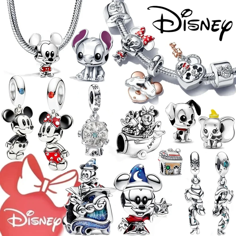 Charm Pendant Disney Stitching Minnie Mouse Winnie Jewelry Fashion Gift Suitable for Pandora Bracelets Original Beads Charm