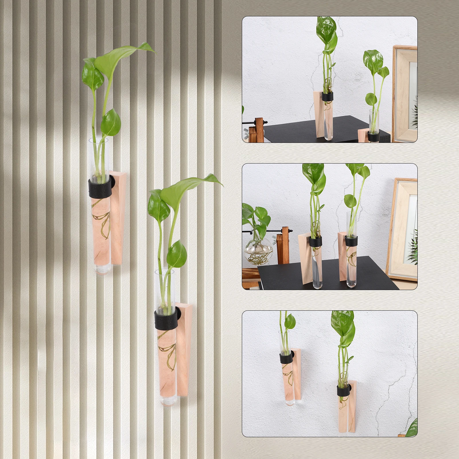 2 مجموعة زهرية انتشار المياه مجموعة حامل أنبوب النباتات المائية جدار جبل زارع للنباتات الهوائية الداخلية معلقة تررم #3