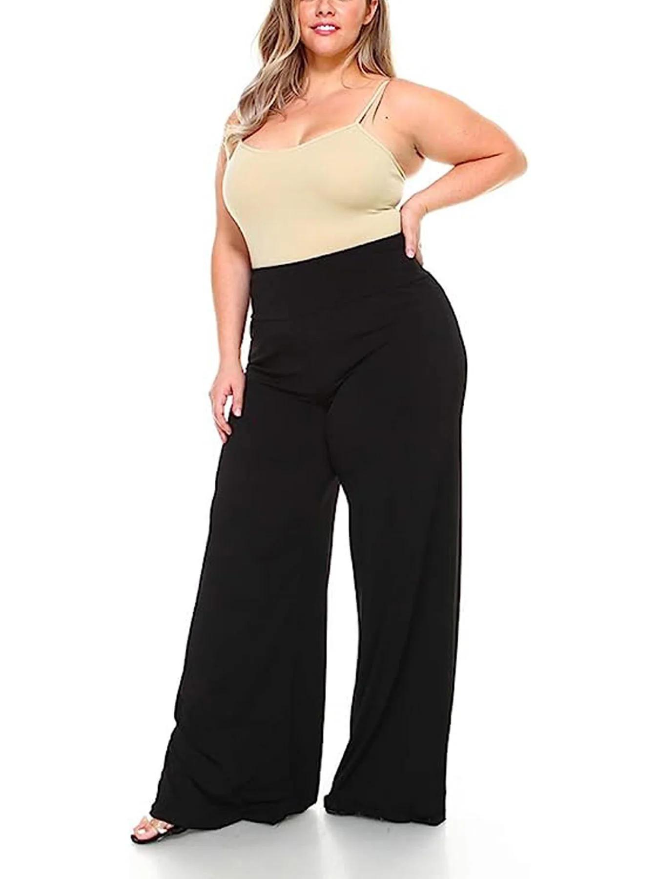 

2025 new plus-size women's wear elegant loose style elastic fabric casual pants