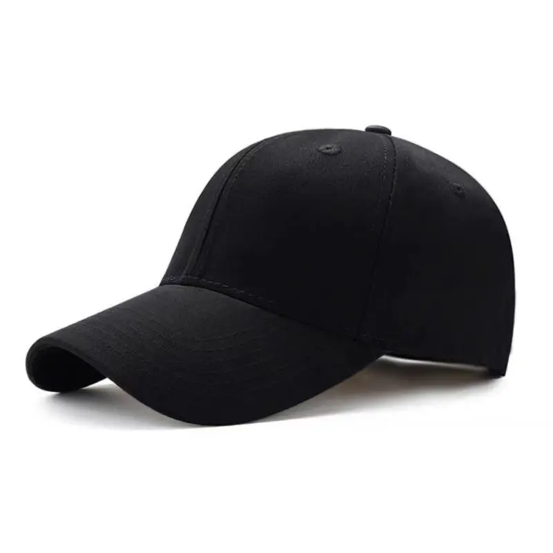 Black Baseball Cap Men Women Solid Color Velcro Adjustable Snapback Hat Classic Brim Casual Outdoor Summer Sun Visor Cap view 5