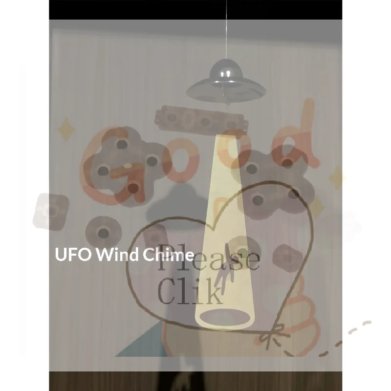 【HG】Creative UFO Alien Abduction Wind Chime With Shadow Effect And Glowing Design For Home Balcony Patio Decor Space Fans Gifts