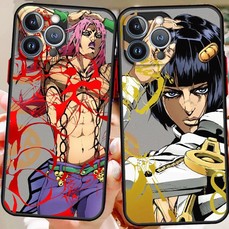 

J-JoJos B-Bizarre Adventure Frosted Translucent For Apple iPhone 15 14 13 12 11 XS XR X 8 7 SE Pro Max Plus Mini TPU Phone Case