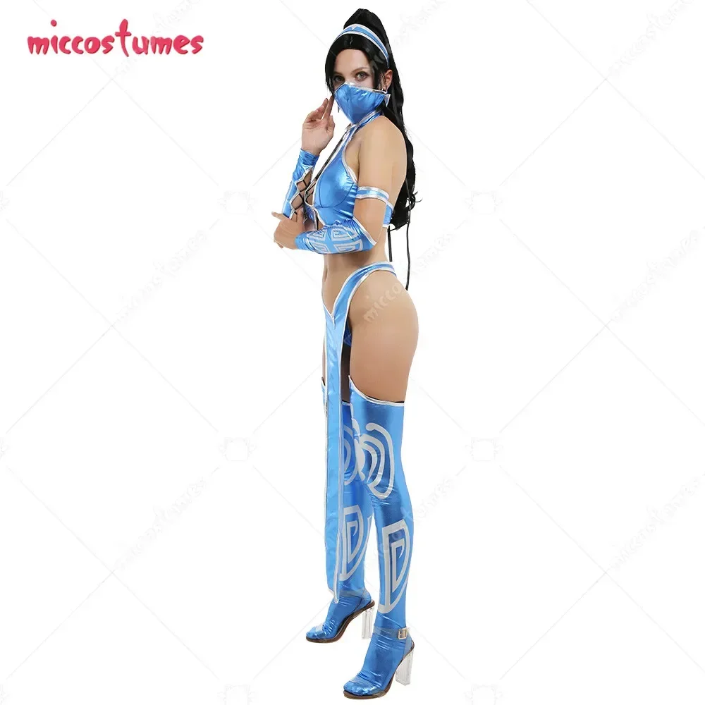 Miccostumes Women's  MK9 Suit Cosplay Costume Outfit with Wristbands Arm Accessories Stockings Face Mask