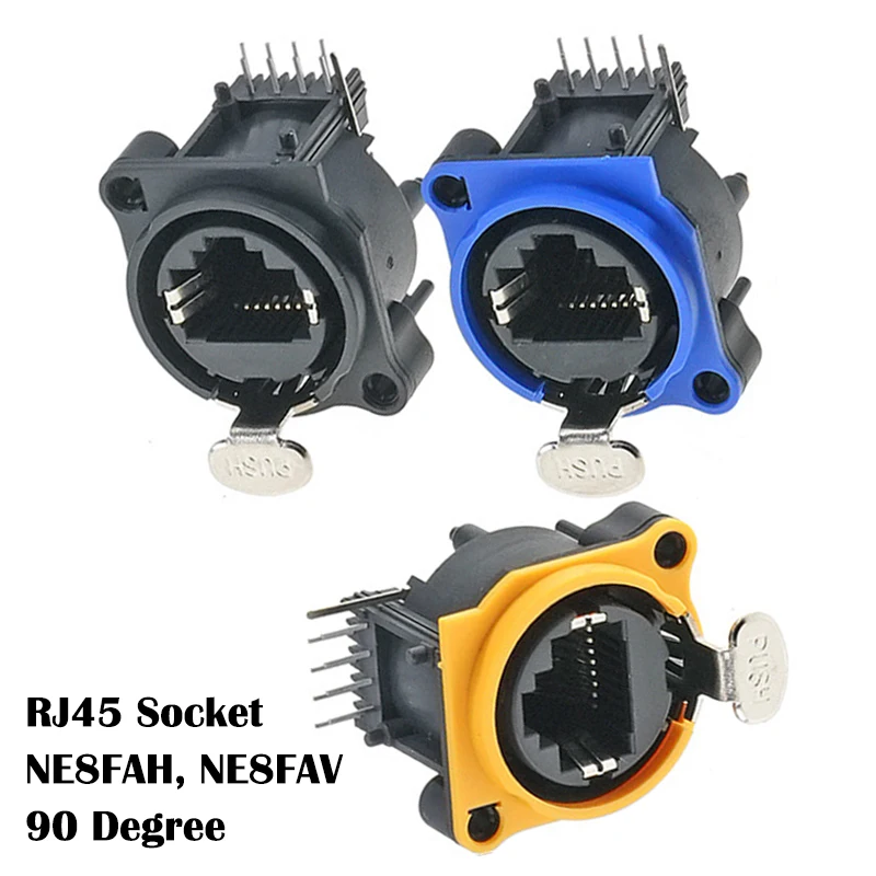 1PCS NE8FAH NE8FAV 90° Right Angle PCB Mount RJ45 Socket Stable Signal Transmission for Industrial Consumer Electronics
