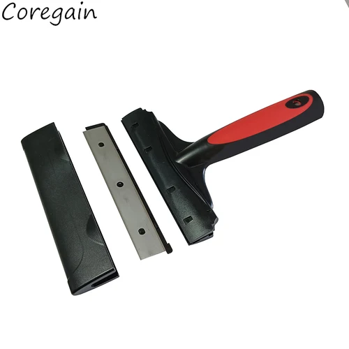 Imagen 2 del producto Raspador de afeitar adhesivo para coche, removedor para limpiar hoja de acero inoxidable, película de vinilo, pegamento para ventana, cerámica, vidrio, horno, pala, espátula