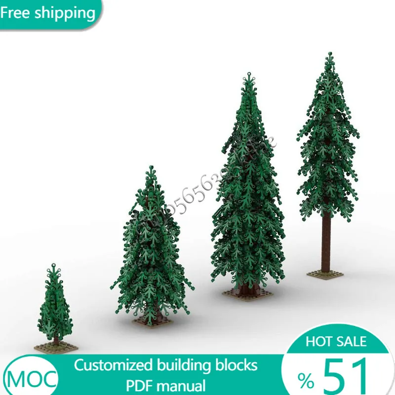1702 PCS Trees Western Red Cedar Set MOC Customize Modular Building Block Creative Design Educational DIY Boy Festival Toy Gift