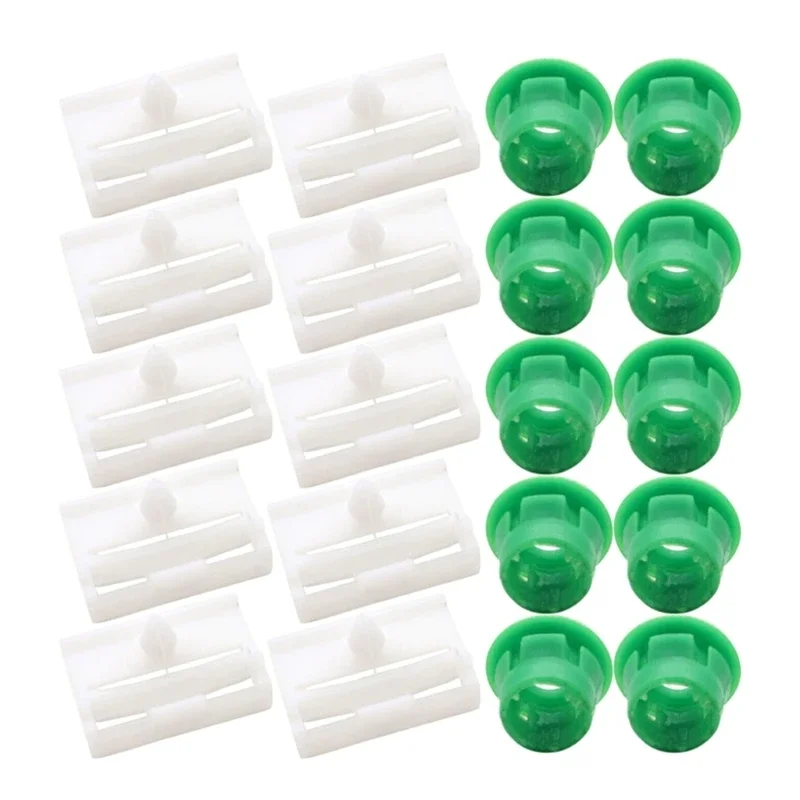 20Pcs Auto Body Side Sill Skirt Clip And Grommet For E32 E46 E90 51711932996, Green And White Replacement Fasteners