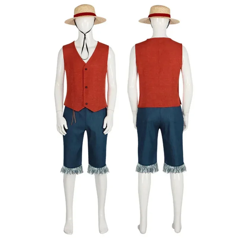 

NewLuffy Косплей Взрослая Мужская Рубашка Брюки Шляпа Костюмы Хэллоуин Карнавальный Костюм Партии FG49352025x;3,v'9.e;7'