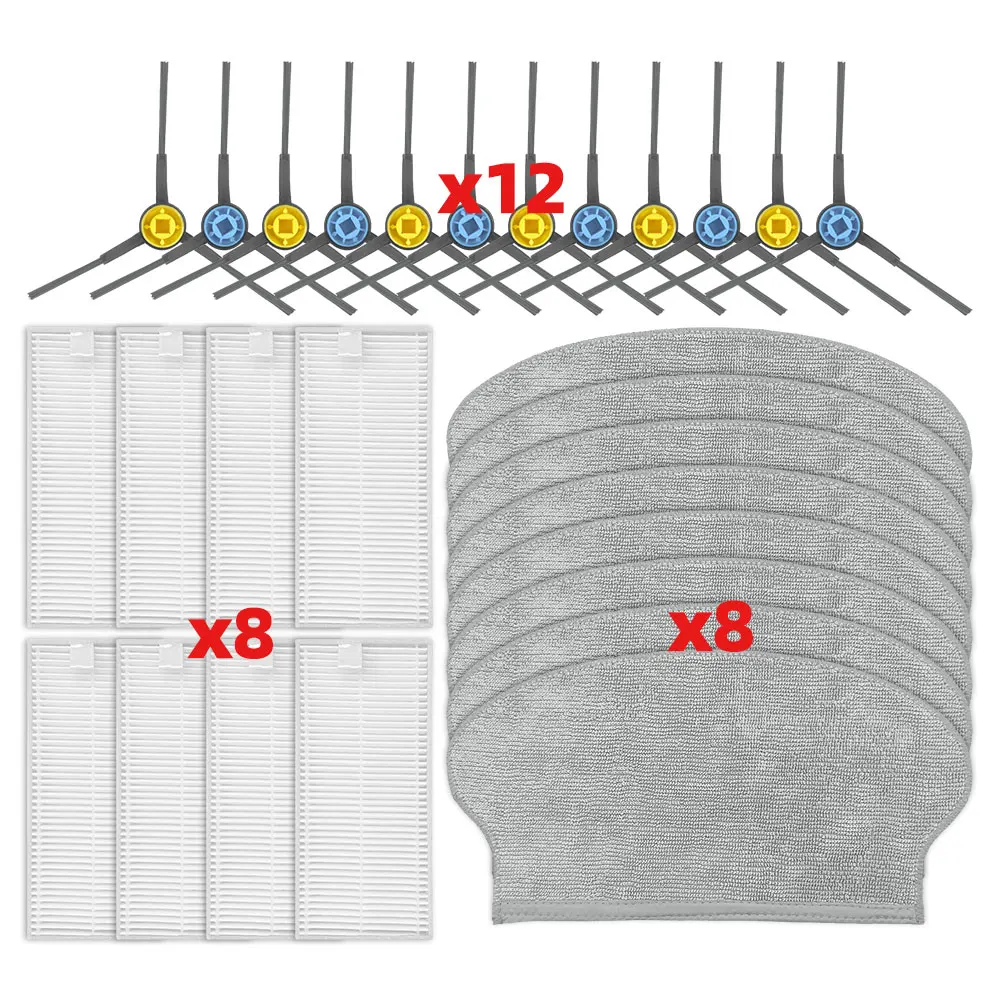 Pièces de rechange pour brosse latérale principale, filtre Hepa, tissu de vadrouille, Compatible avec Midea M6 / Eureka NER600