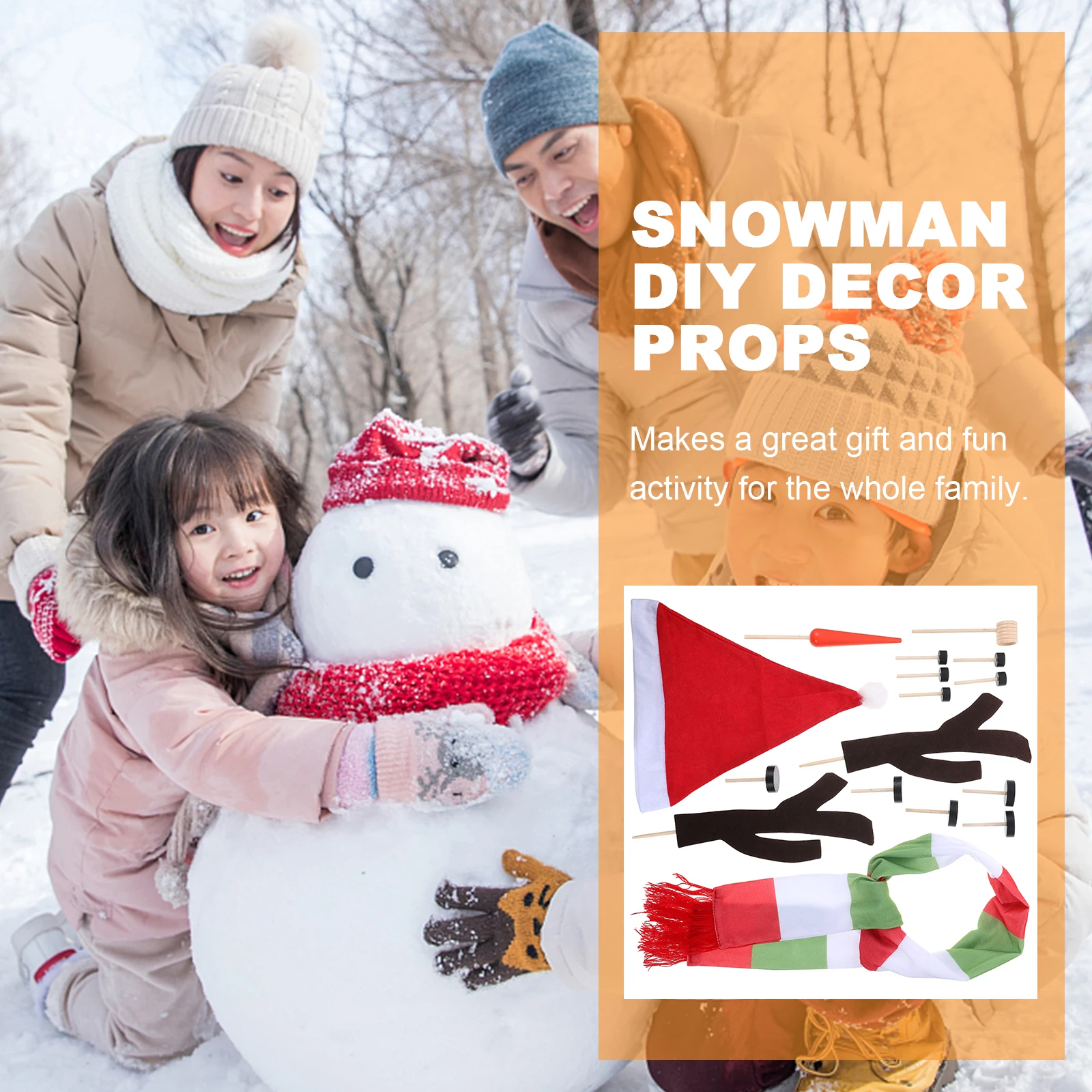 

Decorations Snowman Dress up Set Child Outdoor Christmas Holiday Cloth Kit Diy Accessories