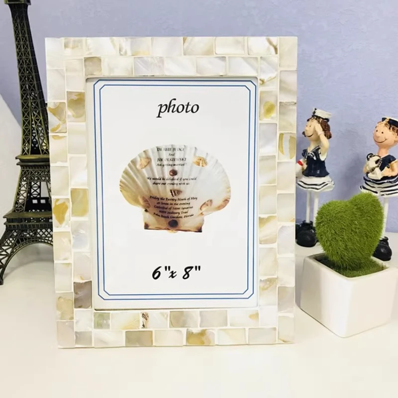 

Minimalist Natural Shell Photo Frame, Classic Picture Frame Decor, Personalized Home Display, Stylish Indoor Shell Ornament