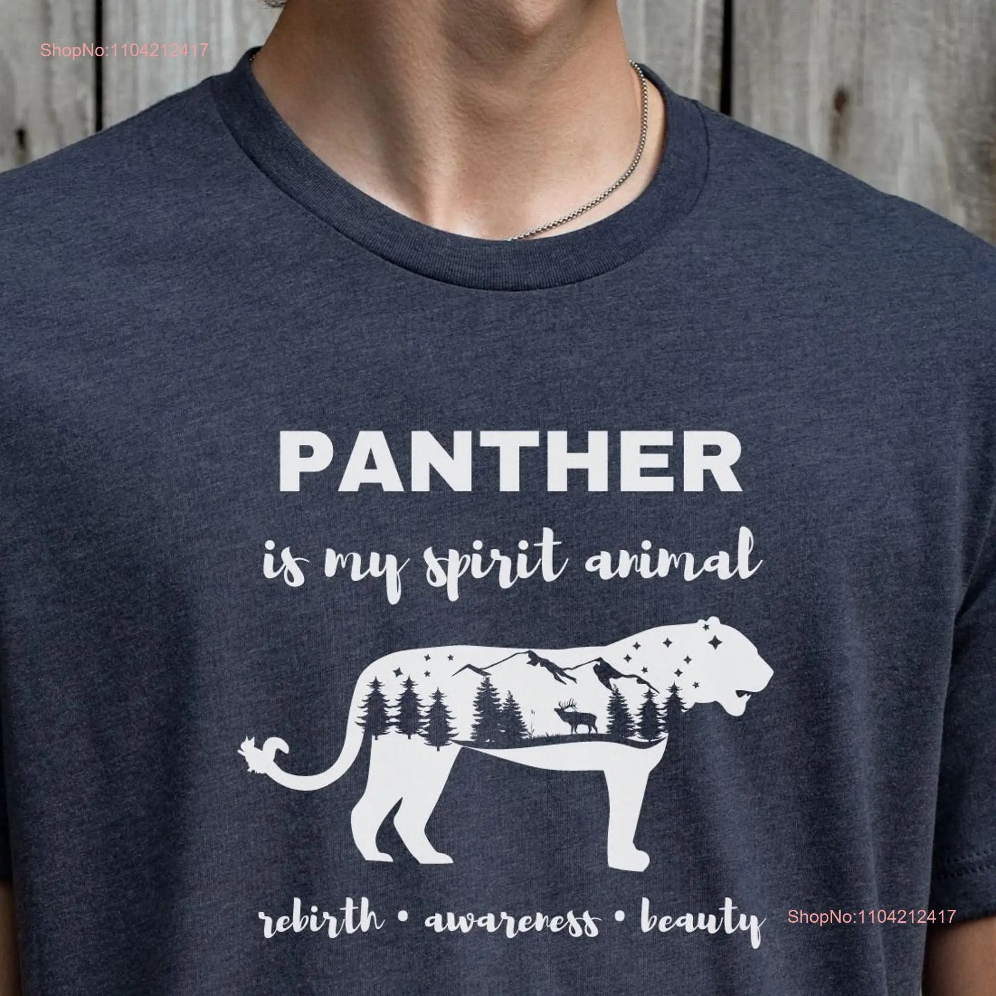 Panther T Shirt Spirit Animal Symbolism Power Shaman long or short sleeves