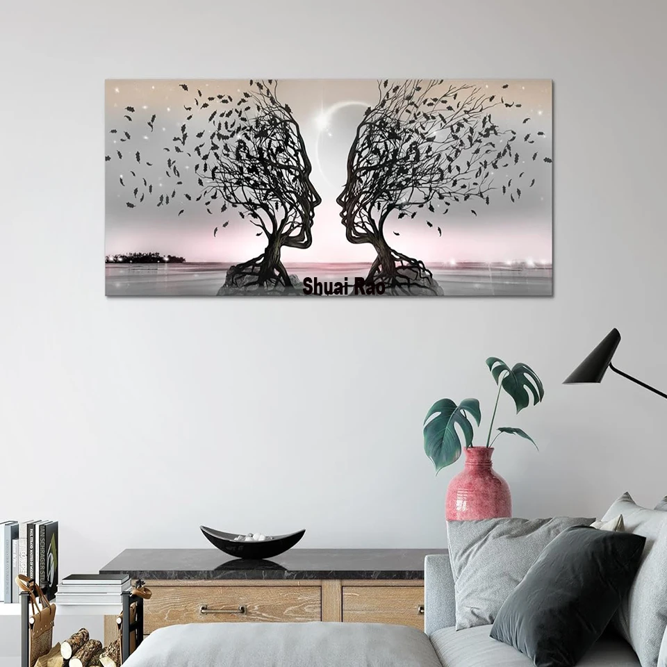 Abstract Life Lover Tree diamond painting new 2024 Full Square Round diamond mosaic Jewelry cross stitch Kiss Art Home Decor