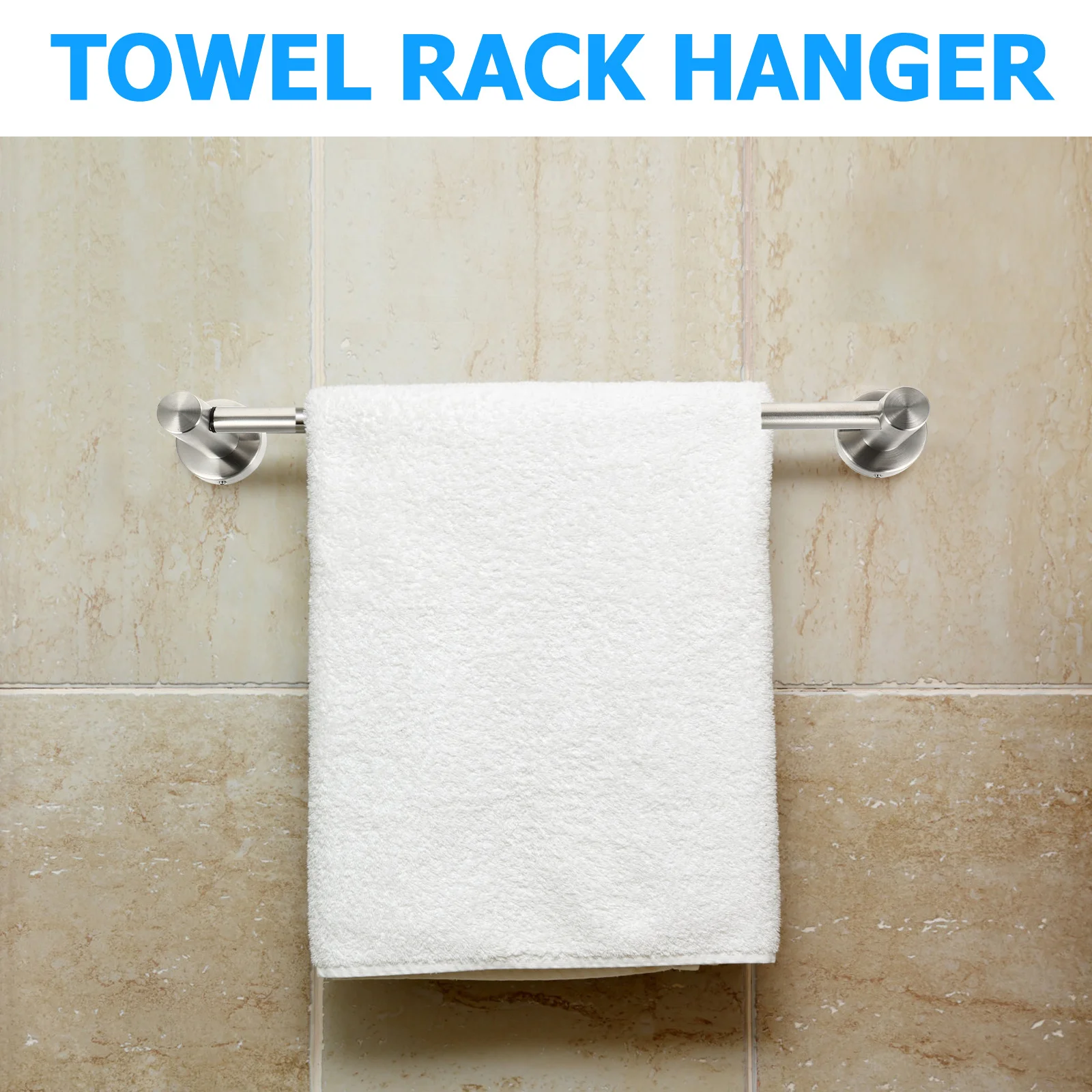 

Stainless Steel Rack Hanger Adjustable Wall Mount Bathroom Kitchen Laundry Durable Corrosion Resistant Scratch Proof Modern