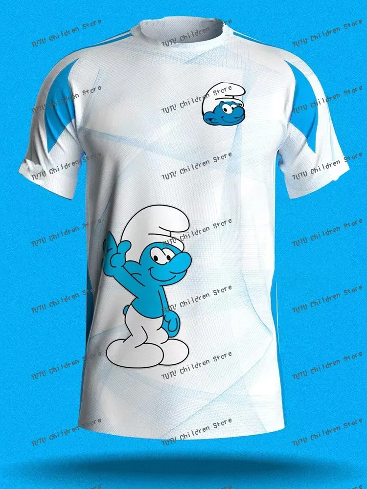 Disney Smurfs Design Edition Jersey Children Sports Tshirt Baby Boy Girl Gift Tshirt Men Women Design Jersey Custom Name/Number