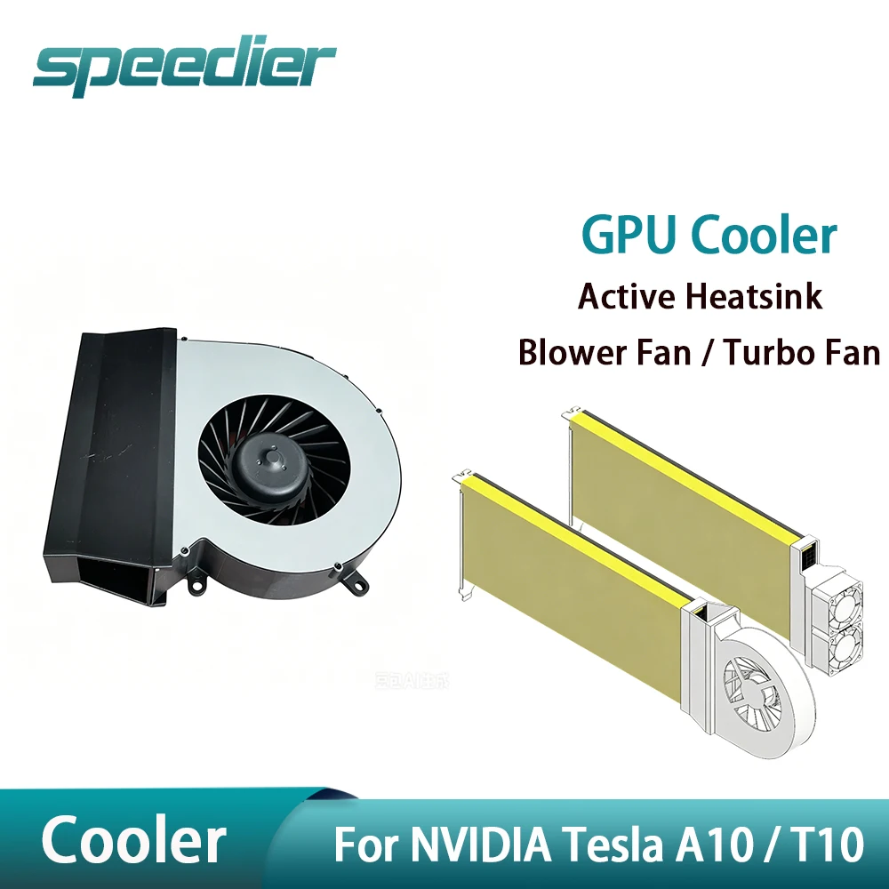 For NVIDIA Tesla A10 T10 GPU Cooler Turbo Fan Direct-Blow Heatsink for Workstation Graphics Card