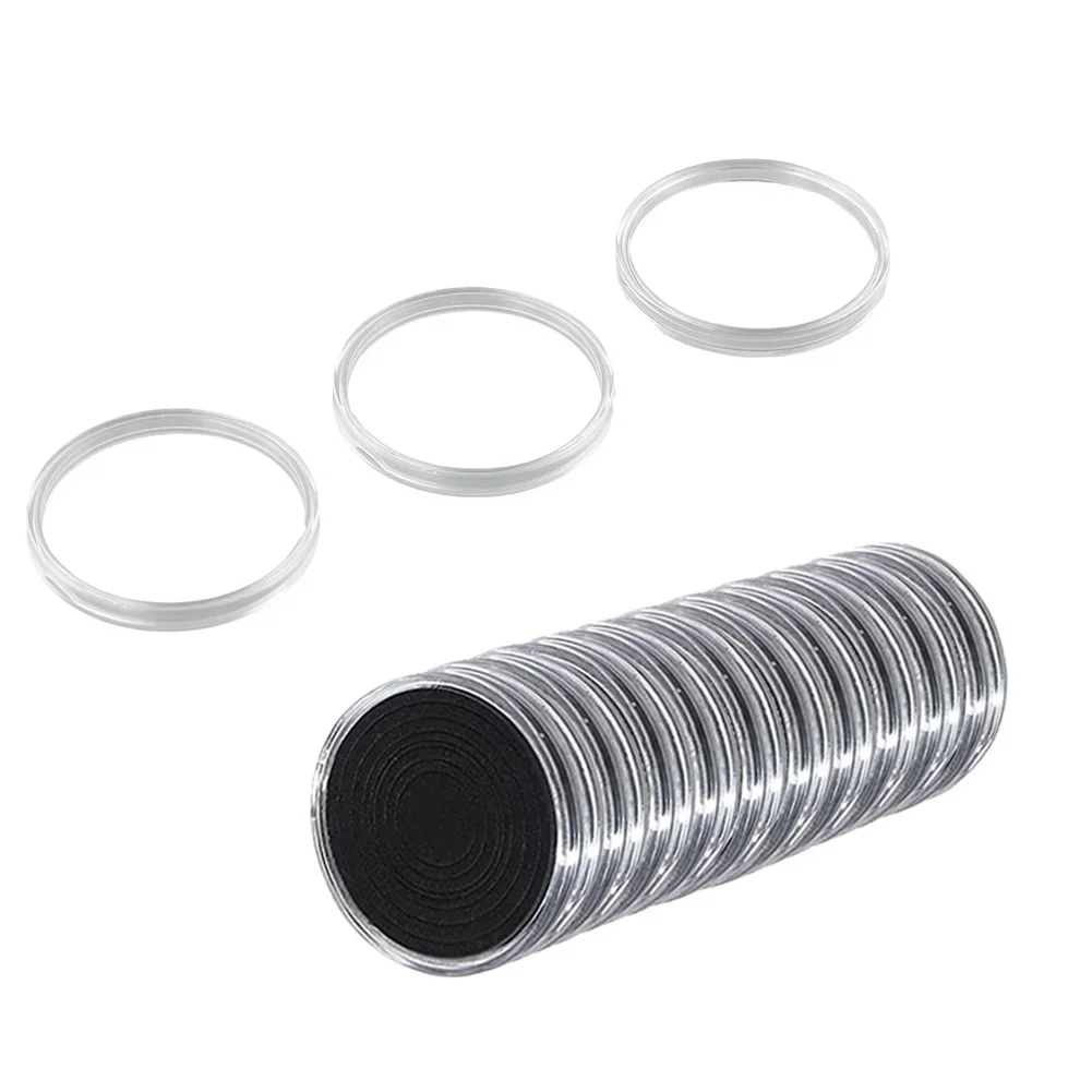 40pcs Coin Capsule Holder For 16/20/25/27/30/33/38/46mm Coin Capsules Storage Box Plastic Coin Cases Bax Holders Protector