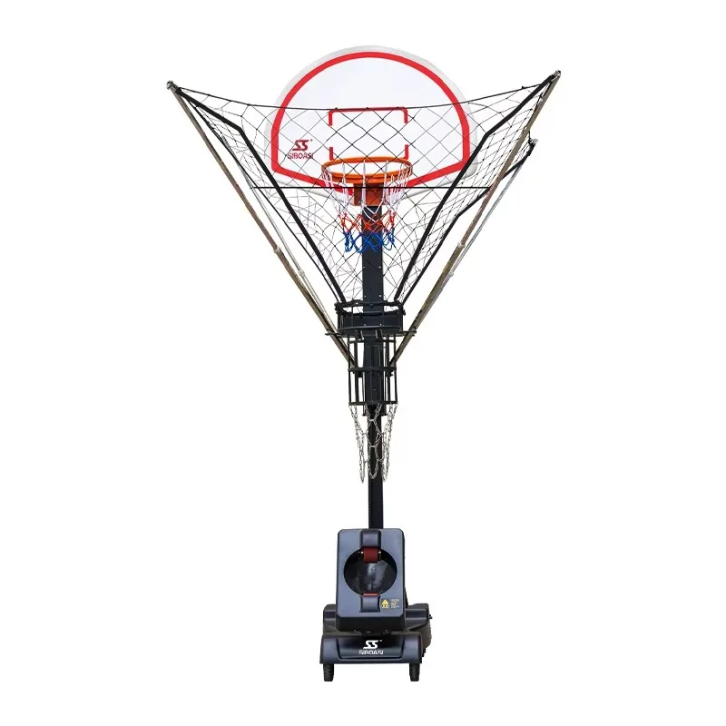 Foldable Adjustable Smart Remote Control Basketball Shooting Trainer ABS Metal Black Training Equipment