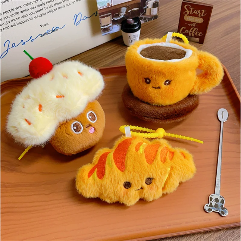 

Creative Calf Horn Plush Stuffed Animal Bag Food Cloud Bread Doll Child Companion Hanging Ornament Soft Rag Doll Toy