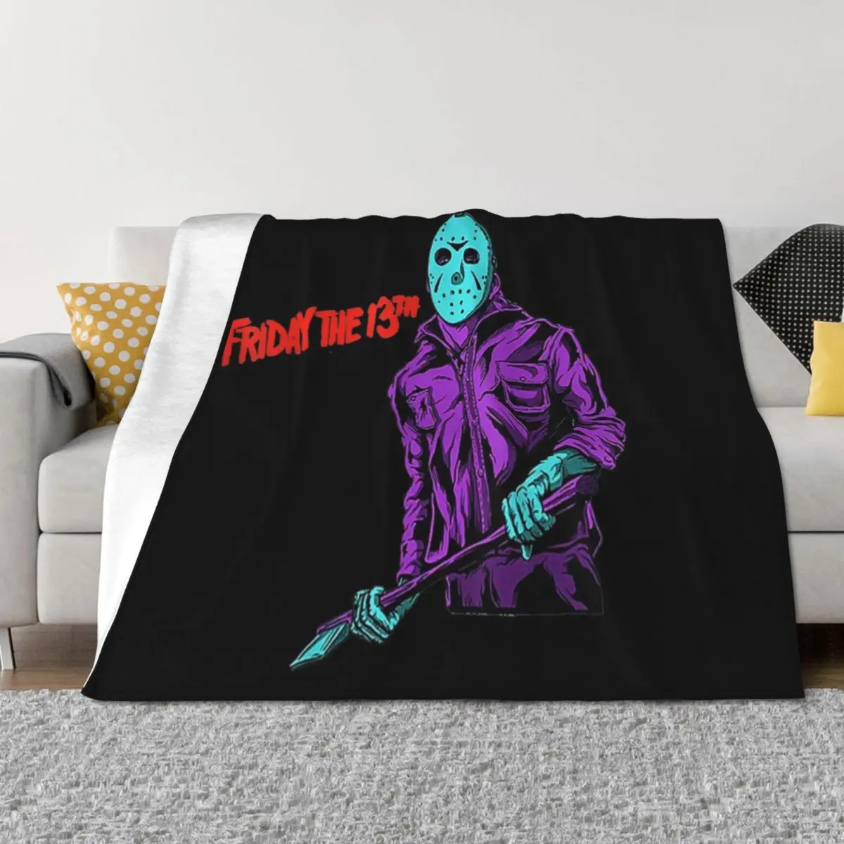 

Halloween Horror The Killer Wearing Scary Mask Movies Fans Gifts Throw Blanket Soft Summer decorative Blankets