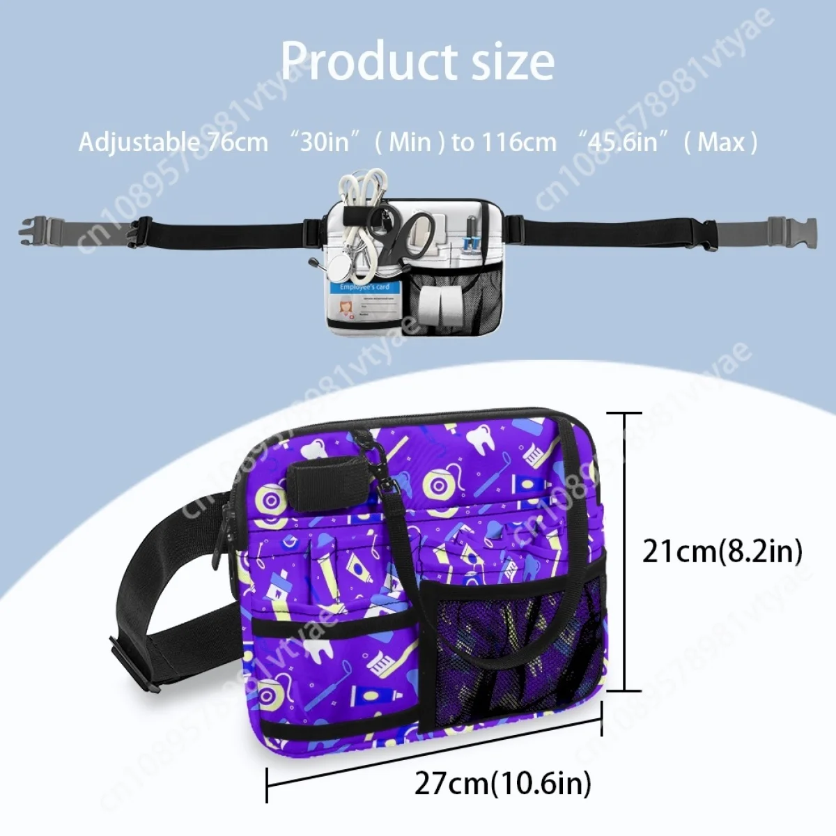 Portable Nurse Fanny Pack Dental Hospital Nursing Tools Print Waist Bag for Stethoscopes Bandage Scissor Practical Hip Bags Gift