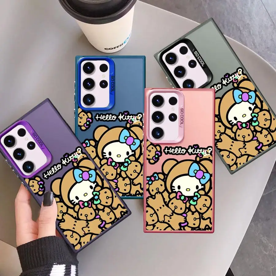 Phone Cover Case for Samsung Galaxy S26 S23 S25 Edge S23 Ultra S21 S22 S24 FE Note 20 Ultra S20 Plus Cute Sanrio Hello Kitty