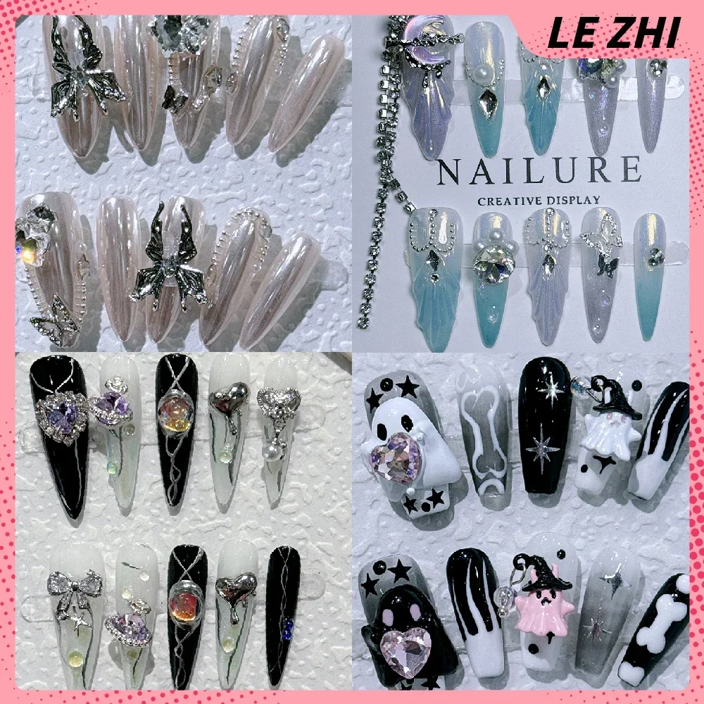 Spice Girl Artifical Press On Nails Hello Kitty Cinnamoroll Kuromi Euro-American Style Detachable Reusable Nails Party Stickers