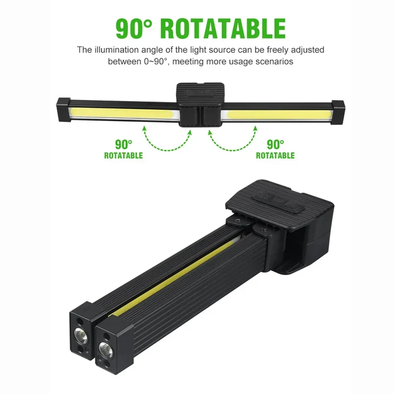 Gym Lamp for Posing,7th Gear Dimming,Portable Magnet LED Flashlight with Hanging Hook,Handheld USB Rechargeable Worklight