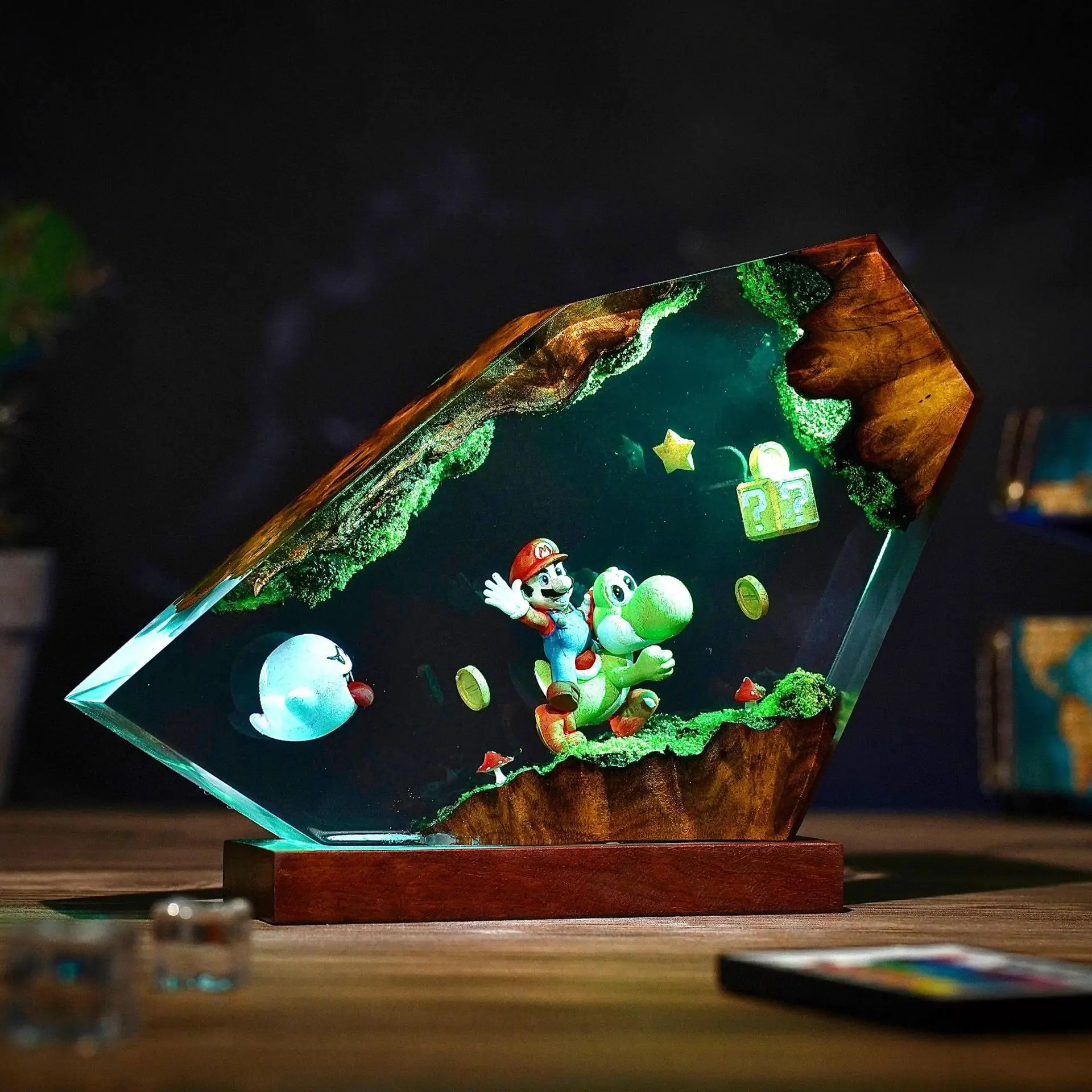 Table Resin Lamp Cartoon Anime Figure Colors Night Light Customized Movie Figure Creative Artistic Desktop Home Decor USB Charge
