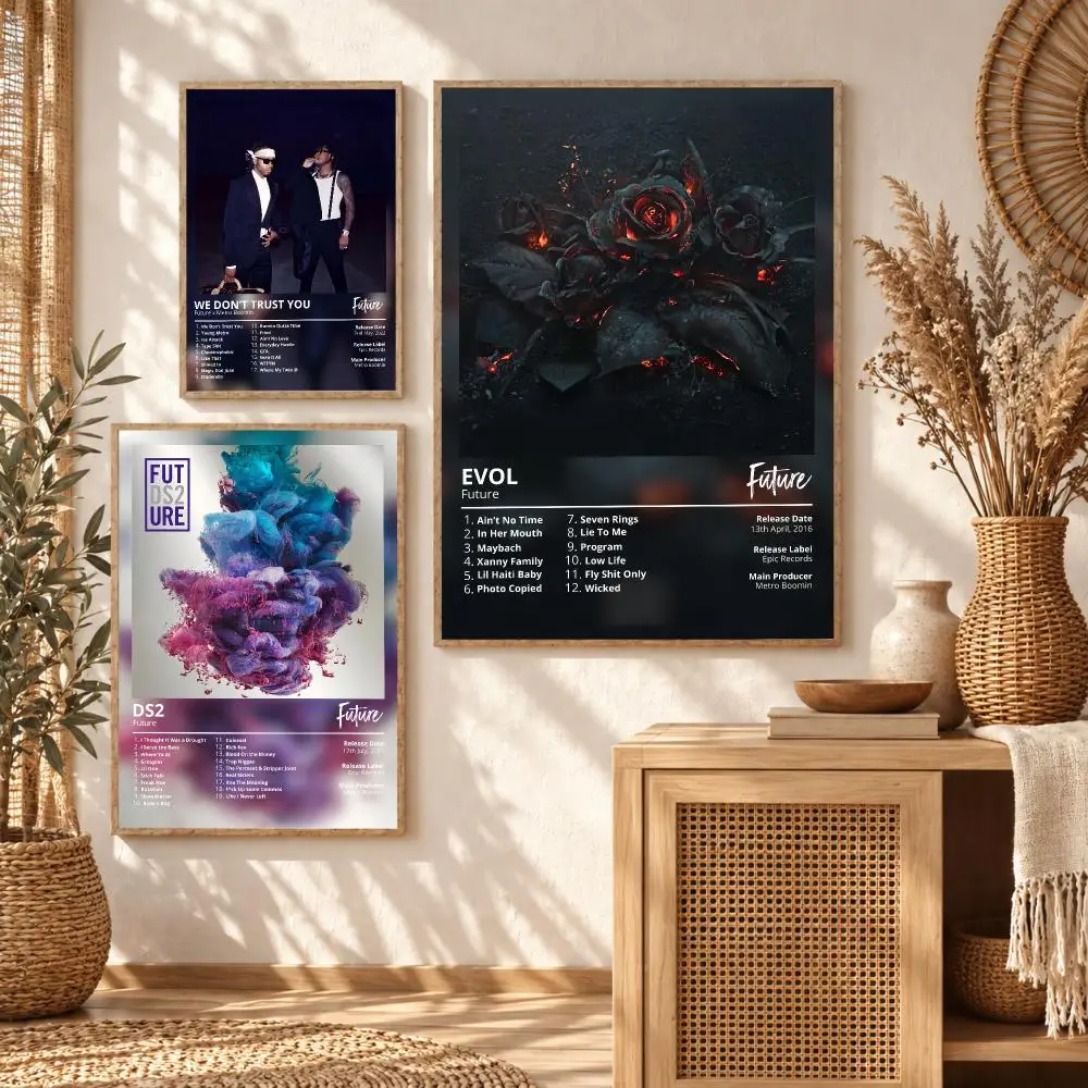F-Future rapper Album Cover Poster Stickers Mural Painting Self-Adhesive Wall Art Decals for Bedroom Living Room Home Decor Gift
