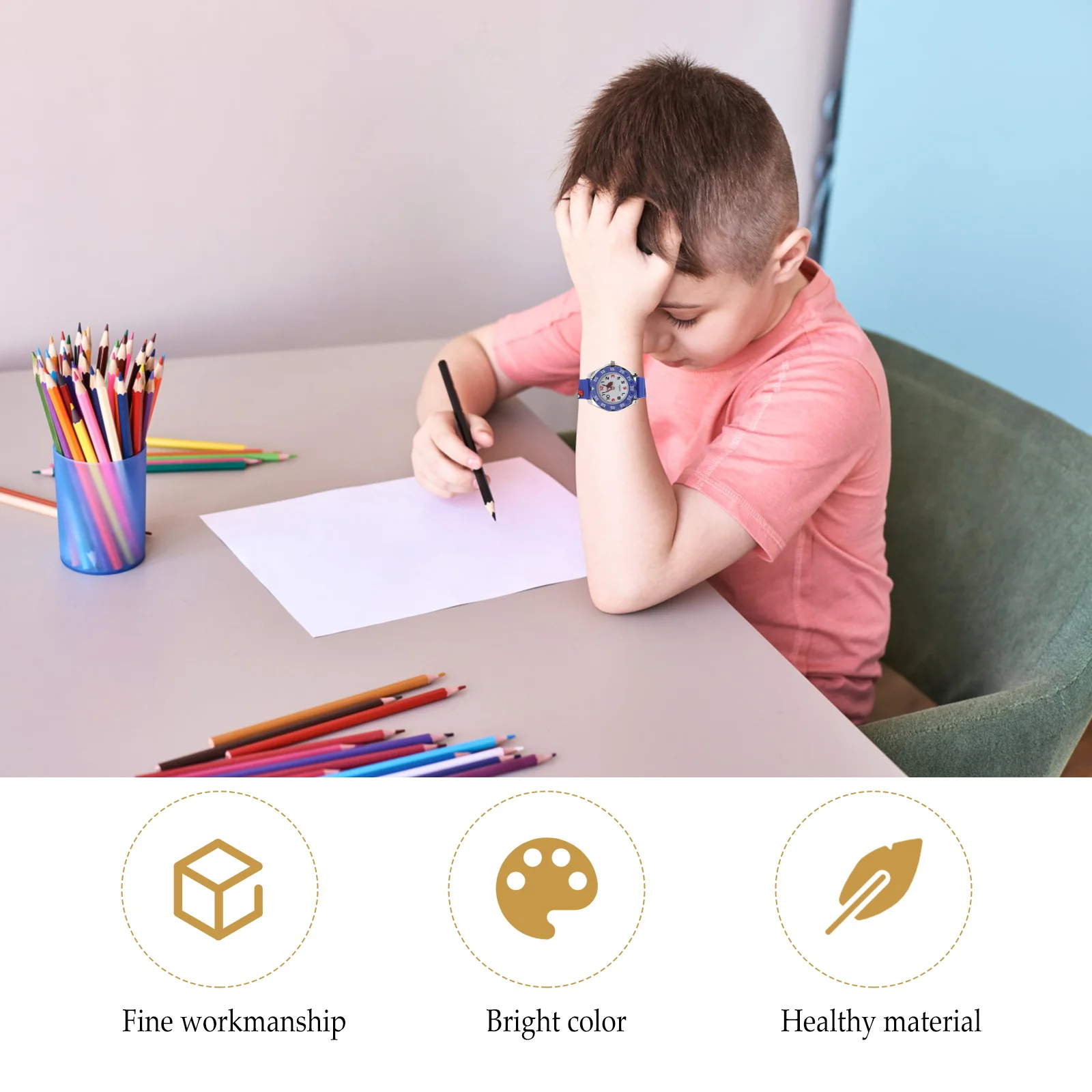 1 قطعة ساعة الطالب الكرتون ساعة اليد الإبداعية كوارتز ساعة للنشاط الكرتون في الهواء الطلق #5