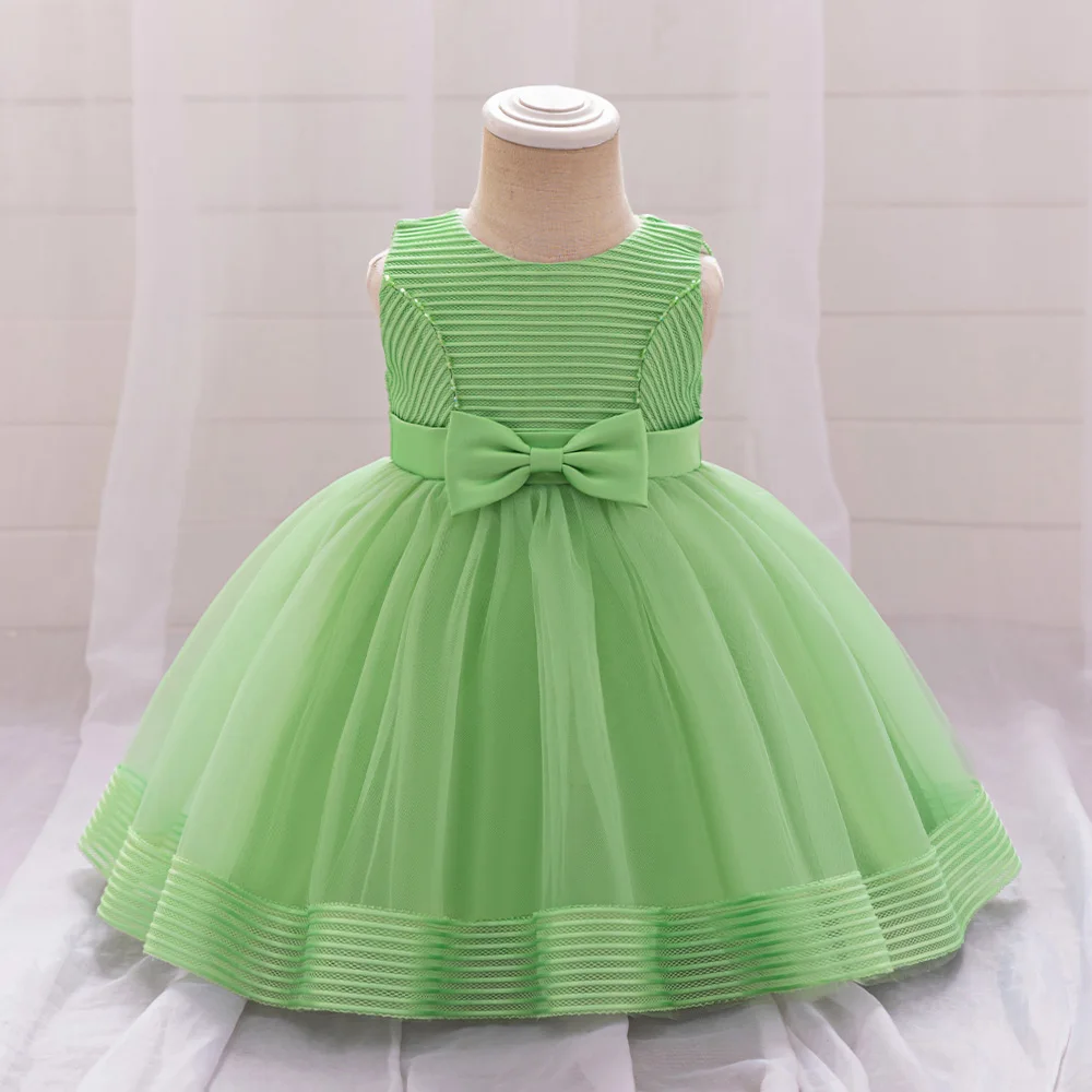 Baby Girls Tulle Party Dresses Girl Princess Dresses 1st Birthday Fashion Gown For Toddler Infant Clothing Kids Sleeveless Wear