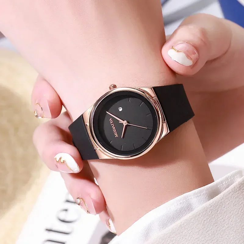 New Quartz Watch Silicone Strap Student Watches Minimalist Fashion Women\'s Fashion Calendar Wristwatch Reloj Mujer Dropshipping