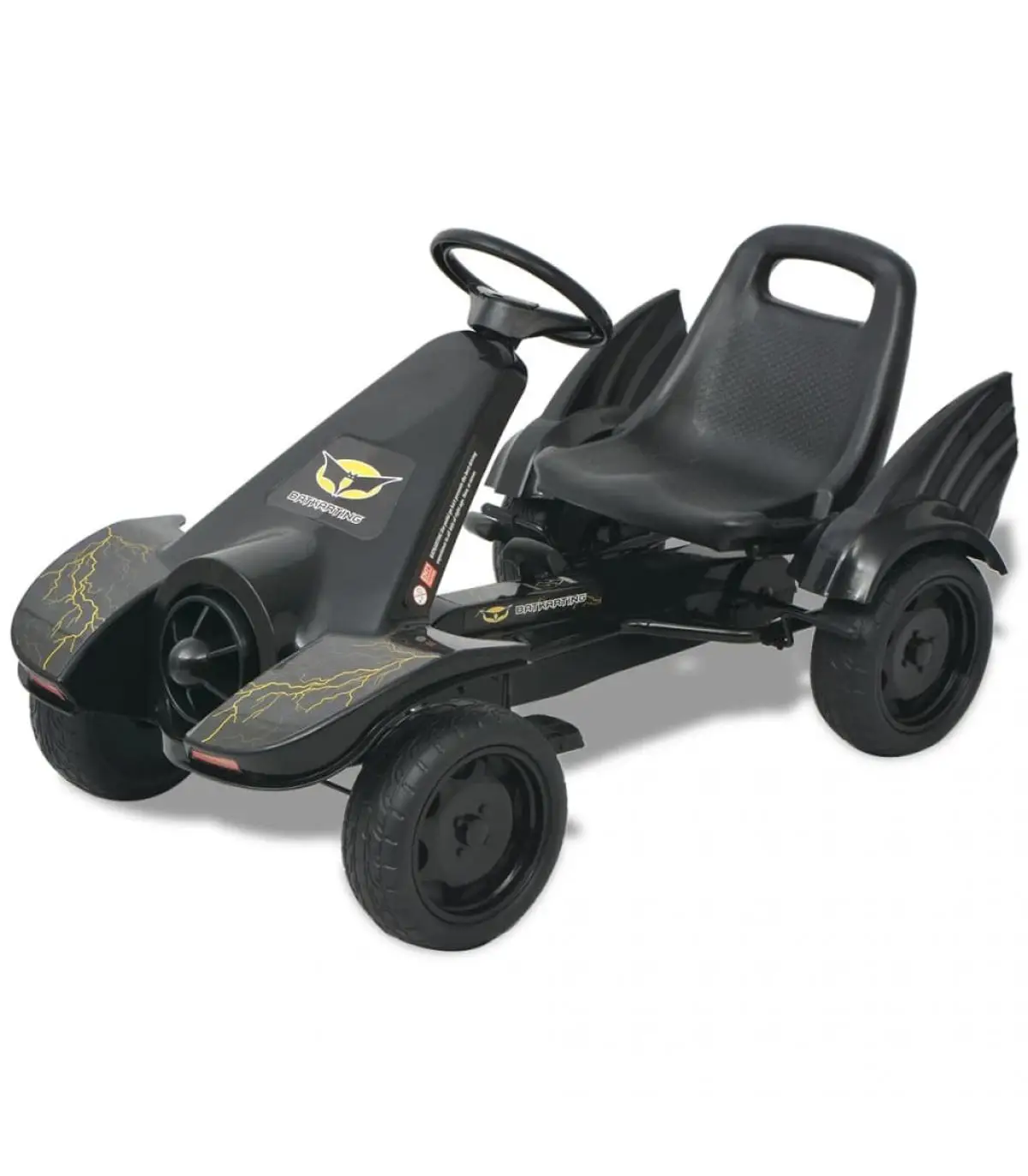 Pedal or push-Kart vehicles with pedals and adjustable seat Black