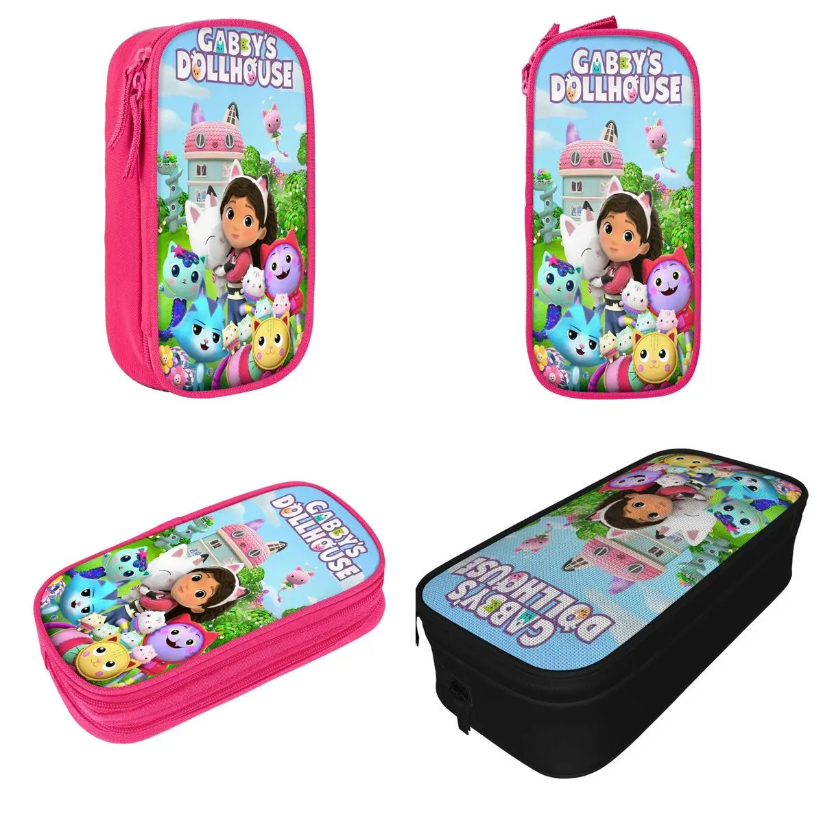 Gabby Dollhouse Anime Pencil Cases New Pen Holder Bags Kids Large Storage School Supplies Cosmetic Pencil Box