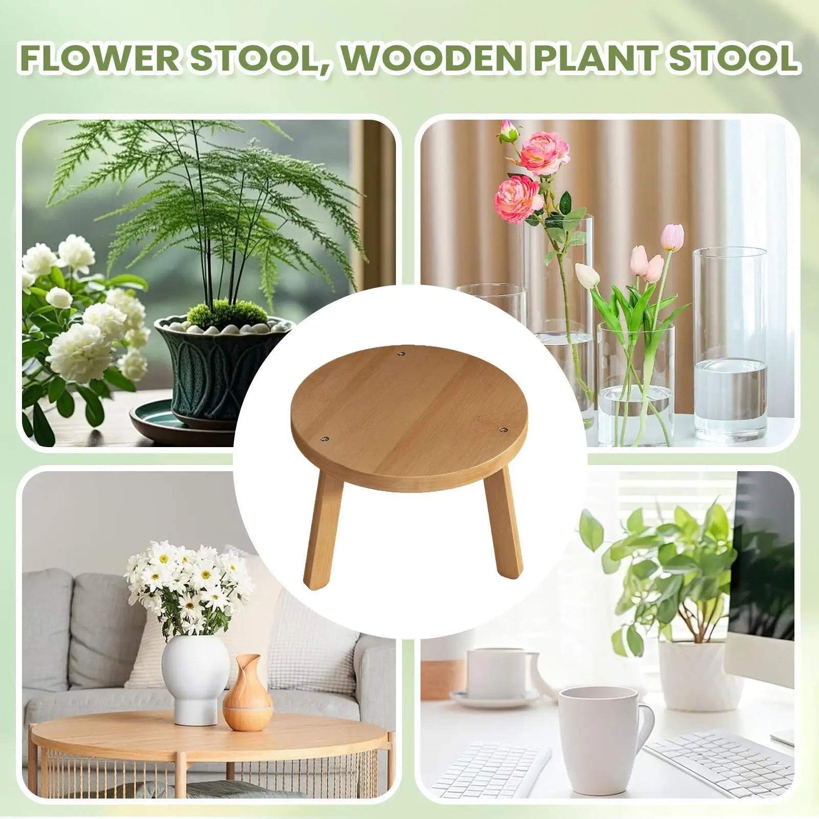 

Деревянная подставка для растений, ступенька-подставка для цветов, подставка для садовых растений для использования в помещении, на подоконнике, в спальне, гостиной, на улице, в саду