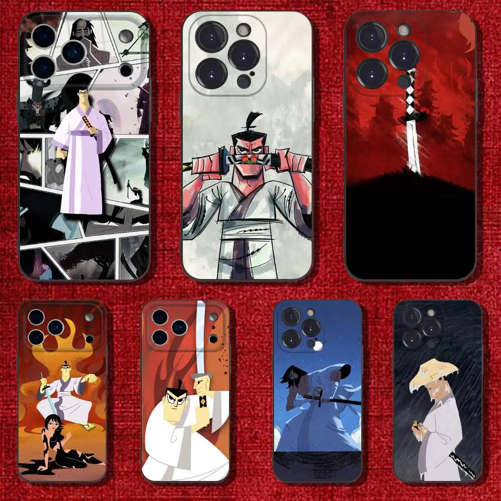 

S-Samurai Jack Phone Case For iPhone 6,17,16,15,14,13,12,11 Plus,Pro Max,XS,X,XR,SE,Mini,8,7,Soft Silicone Black Cover