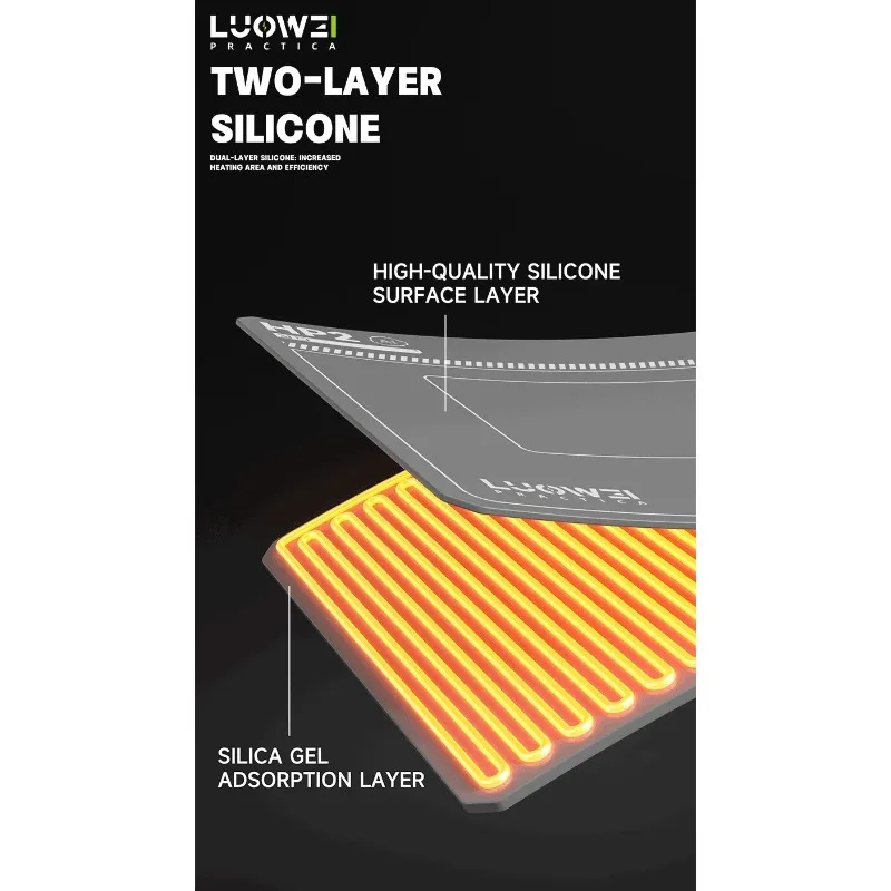 Luowei LW-HP2 Podkładka Grzewcza do Naprawy Ekranów LCD Dwuoblastna Regulowana Temperatura Silikonowa Mata do Naprawy Telefonów i Tabletów